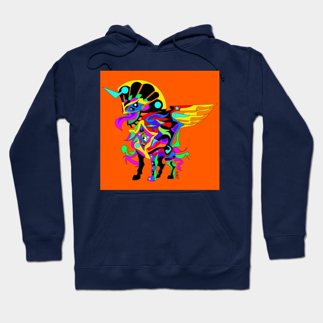 marvelous monster sphinx ecopop in kaiju totonac mexican robotics art Hoodie by jorge_lebeau